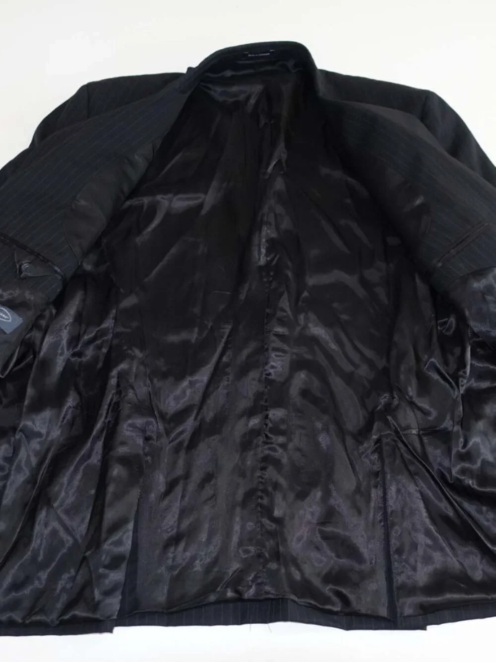 Pronto Uomo Mens Pinstripe 2 Button Suit Size 46 X-Long 40 x 34.5 Dark Gray 46XL